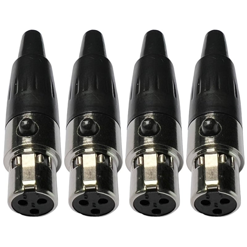 CESS 3-Pin Mini XLR Jack, 3 Pin Mini XLR Cable Connector Adapter for Audio Devices, 4 Pack - Image 2